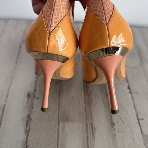 SAM EDELMAN Camdyn Peach Patent Leather Pumps Stiletto Heels Shoes 9M Summer EUC - Picture 5 of 12